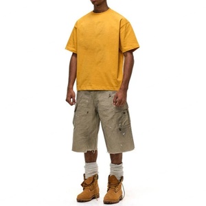 Pantalones Cortos Bermuda Personalizados al por Mayor con Logotipo, 100% Algodón, Estilo Urbano Hip Hop, Multibolsillos, para Hombre, Clásicos, Desgastados, Tipo Overol - Product Image 4