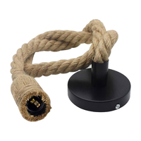 Accessoires d'éclairage Support de lampe E27 Support de lampe en corde de chanvre suspendu