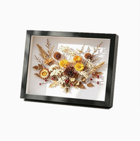Cadre photo personnalisé 4x6 en bois à suspendre au mur, fleurs séchées, spécimen de papillon, fait main, DIY, pour table