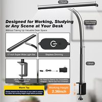 Lampe de bureau LED à spectre complet, CRI 90+, protection des yeux, style américain, abat-jour en aluminium, alimentation USB, commande tactile pour bureau et étude