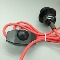 Juego de Cable Trenzado Colorido para Lámpara E27 con Enchufe AU y Interruptor de Atenuación para Lámpara Colgante DIY