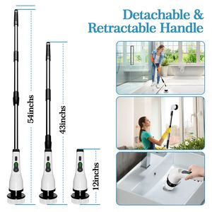 Depurador de piso eléctrico DB con cepillo de limpieza de lavadora giratorio inalámbrico reemplazable 9/6 cabezales de cepillo para limpieza de oficina en casa - Product Image 5