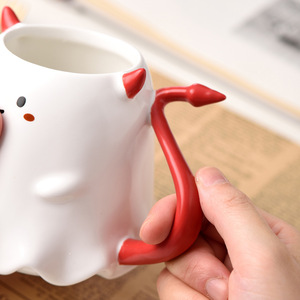 Taza de Cerámica con Diseño de <span class=keywords><strong>Diablillo</strong></span> Fantasma con Agitador de Tridente, Taza de Café o Té con Temática de Halloween, Adorable Regalo para el Hogar u Oficina - Product Image 5