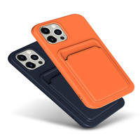 Étui élégant multicolore pour téléphone portable, coque dépolie pour iPhone, avec porte-cartes intégré, offre spéciale
