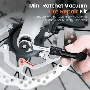 Kit d'outils <span class=keywords><strong>à</strong></span> cliquet compact pour <span class=keywords><strong>réparation</strong></span> <span class=keywords><strong>de</strong></span> pneus tubeless, embouts en acier allié S2 assurant une haute résistance et une grande durabilité - Product Image 4