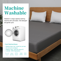 Poche profonde pour coussin 6-15 "Lavable en machine sans vinyle Housse de matelas imperméable pleine grandeur Couvre-lit doux respirant et silencieux