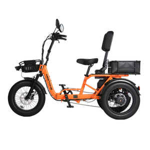 <span class=keywords><strong>Tricycle</strong></span> <span class=keywords><strong>électrique</strong></span> pliable Meetone, pneus larges 18*4.0, 3 roues, espace de chargement ouvert pour adultes, 30 km/h, autonomie 30-50 km, <200W, 48V, 200-300 kg - Product Image 4