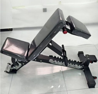 Banc de musculation professionnel pour salle de sport, inclinable et réglable, avec roues de transport