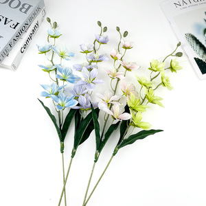 Flores Artificiales de Orquídea Cymbidium de Tela de Seda, 7 Cabezas, Flores en Jarrón, Decoración del Hogar, Accesorios para Bodas, Adorno para Fotografía - Product Image 1
