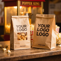 Sacs en papier SOS à ouverture automatique en gros, sacs à fond plat imprimés avec poignée, recyclables et compostables