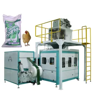 Full auto 50kgs chicken fodder bag packaging machine/fodder woven bag packaging machine/KOYO packaging machine