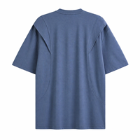 T-shirt surdimensionné pour homme en coton 100% de haute qualité, tricoté, avec couture articulée, style streetwear