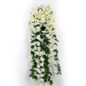 Fleur artificielle murale en soie faite à la main de haute qualité, violette, multicolore, décoration moderne pour la maison, plante - Product Image 2