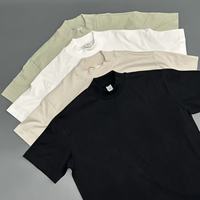 T-shirt Oversize en Coton Uni 280 g/m² Pro Club pour Hommes, T-shirt Lourd Personnalisé avec Col Montant et Impression en Relief pour Hommes