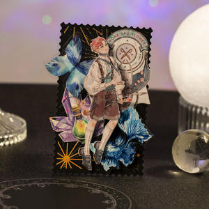 Carte de Collage Non adhésive étoile lune lumière rétro Laser or et argent DIY Notebook paysage matériel de Collage 10 pièces/paquet - Product Image 4