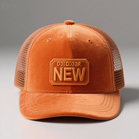 Gorra Trucker de 5 Paneles con Malla Personalizada, Estilo Urbano, con Logotipo Bordado Personalizado, Tela de Terciopelo, Unisex para Adultos