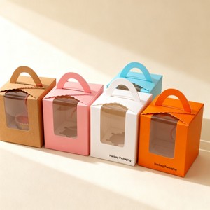 กล่องใส่เค้กขนาดเล็กหลากสีปรับแต่งกล่องเค้กสำหรับงานปาร์ตี้เค้กขนมขบเคี้ยว - Product Image 2