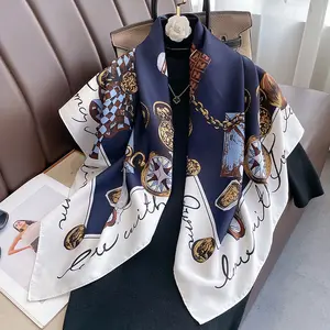 Hot bán New mềm thoải mái vuông khăn Shawl cho phụ nữ sang trọng lấy cảm hứng từ in Twill chiếc khăn lụa kết thúc tốt đẹp hồi giáo khăn tay khăn