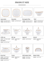 Meilleure vaisselle, ensembles de vaisselle en porcelaine fine, ensembles d'assiettes en céramique, vaisselle, vaisselle, porcelaine haut de gamme pour hôtel du Moyen-Orient