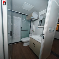 Maison conteneur extensible à double aile résistante au froid de 20 pieds, 2 chambres, cuisine et salle de bain