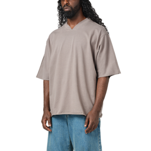 T-shirt pour homme en jersey <span class=keywords><strong>de</strong></span> coton 100% <span class=keywords><strong>de</strong></span> couleur taupe, style vintage classique, coupe ample, t-shirt <span class=keywords><strong>de</strong></span> football, fournisseur <span class=keywords><strong>de</strong></span> qualité - Product Image 4