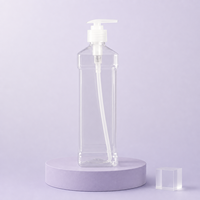 Nouvelle bouteille à pompe transparente en PET de 550 ml, écologique, ronde, pour savon liquide, shampoing, après-shampoing, tonique, lotion