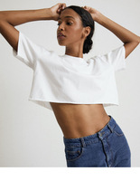 Crop top pour femme de haute qualité, nouvelle saison, tissu en coton, design de marque tendance, vente en gros personnalisée