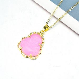 เครื่องรางนำโชคทางศาสนาสไตล์ชนเผ่าฐานเครื่องประดับคริสตัลคิวบิกเซอร์โคเนียสร้อยคอฝังสร้อยพระแม่จี้พระพุทธรูป - Product Image 5