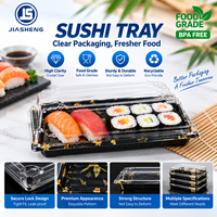 Barquette à sushi jetable en PET de style japonais pour la vente en gros avec couvercle anti-buée