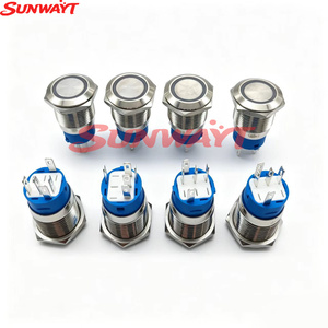 Boutons poussoirs momentanés étanches en métal de 19 mm, 12-24 V, éclairés, avec connexion filaire - Product Image 5