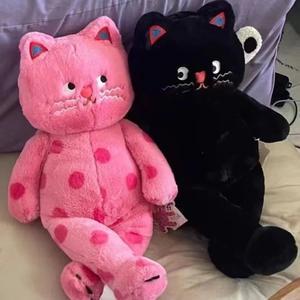 หมอนตุ๊กตาแมวลายจุดสีดำสำหรับอาหารกลางวันของเล่นยัดไส้สำหรับเด็ก - Product Image 2