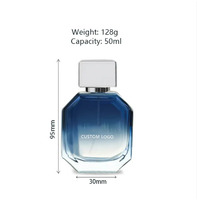 Top Offre Spéciale Dégradé Bleu Foncé Bouteille De Parfum 30ml 50ml 100ml Bouteille Vide De Luxe De Haute Qualité En Verre Personnalisé Bouteille De Parfum