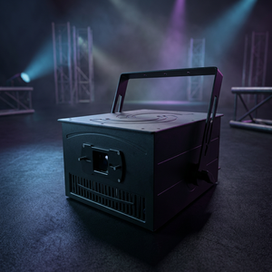 Projecteur laser de scène RGB 10W avec animation, tête d'effet faisceau Galvo ILDA DMX 35K avec support au sol - Product Image 1