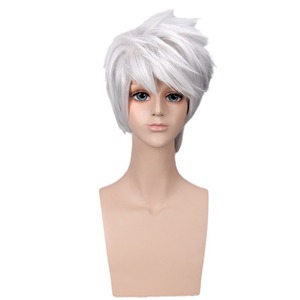 Perruque en soie haute température pour homme, tête de hérisson grise et blanche, cosplay Kakashi de Flagwood, exposition de bandes dessinées - Product Image 3
