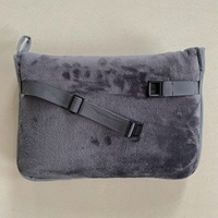 Couverture-oreiller 2-en-1 avec fermeture éclair, portable, en tricot, polaire flanelle 280 g/m², pour voyage et avion