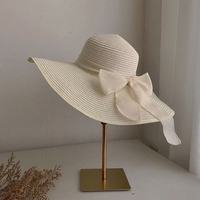 Sombrero de Paja para Mujer, Éxito de Ventas Transfronterizo, Protección Solar de Verano con Ala Extra Grande, Sombrero de Paja para Vacaciones en la Playa
