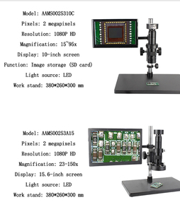 <span class=keywords><strong>Microscope</strong></span> numérique industriel SCIEDU 1080P HD avec <span class=keywords><strong>zoom</strong></span> 15-95X, écran 10 pouces, LED, carte SD pour inspection de circuits imprimés, soudure et réparation - Product Image 3