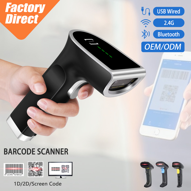 YHDAA 2D CMOS Wireless BT Barcode Reader 2600mAh Standby Handheld Barcode Scanner, Work with Windows/Android/IOS