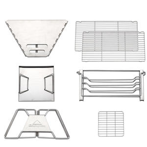 Juego de Parrilla para Barbacoa de Acero Inoxidable Campingmoon, Parrilla Portátil de Carbón para Exteriores, Accesorio para Estufa Multicombustible - Product Image 1