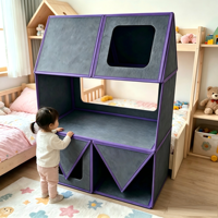 Bloques de Construcción Magnéticos de Fieltro, Casa de Juegos para Niños, Panel Acústico Modular de Poliéster para Jardín de Infancia, Hogar y Sala de Juegos Infantil