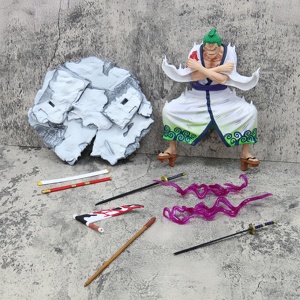 Figura de Acción de Zoro con Efecto Haki Morado, Versión Kimono Wano, Adorno de PVC para Escritorio, Regalo para Fanáticos del Anime, Decoración para el Hogar y la Sala de Juegos - Product Image 4