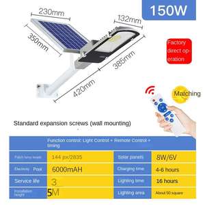 Lámpara solar LED para alumbrado público, impermeable, de ángulo amplio, adecuada para jardín, hogar, exterior, a prueba de explosiones, iluminación LED para carreteras - Product Image 5