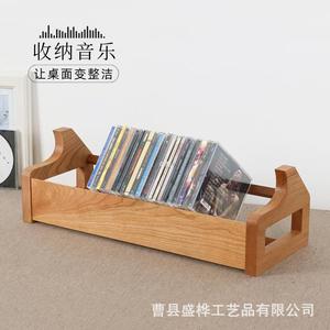 Wooden Desktop <b>Cd</b> <b>Rack</b> Minimalist Design <b>Storage</b> For Home Office Use - Product Image 4