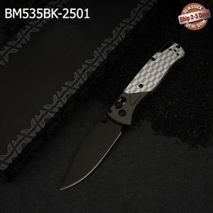 Cuchillo de Bolsillo de Grado Industrial BM535BK-2501 con Hoja de Acero Inoxidable, Mango de Aluminio y Perilla de Pulgar, Personalizable OEM - Product Image 1