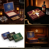 Boîte en bois pour 10 cigares robustos avec couvercle en papier personnalisé, sélection premium, édition spéciale, emballage cadeau pour cigares