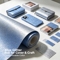 Rouleau de cuir synthétique en silicone pailleté personnalisé, résistant à l'usure, cuir scintillant pour artisanat, boîte cadeau, rembourrage et projets de bricolage