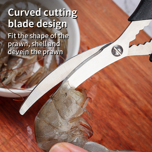 Thép không gỉ đồ dùng nhà bếp tiện ích kéo hải sản ngoài trời thịt nướng cắm trại cá hải sản Cua Tôm hùm kéo - Product Image 3