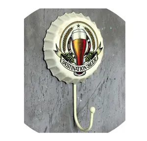 Wall Mount Vintage Rustic Art Decor Metal Creative Beer Cover Clothes Coat Scarf Hanging Hook