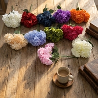 Bunga FANCY 6 Kepala Buatan Tangan Hydrangea Sutra Imitasi Kepala Besar 20cm untuk Hari Valentine & Hari Ibu
