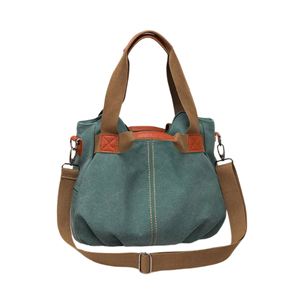 High Quality Classic Vintage Canvas Shoulder <b>Bag</b> Women Customized LOGO Portable Messenger Handbag Travel <b>Work</b> Larger Capacity - Product Image 4